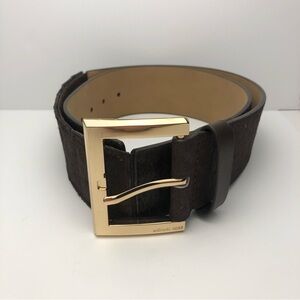Michael Kors Brown Belt with Gold Buckle